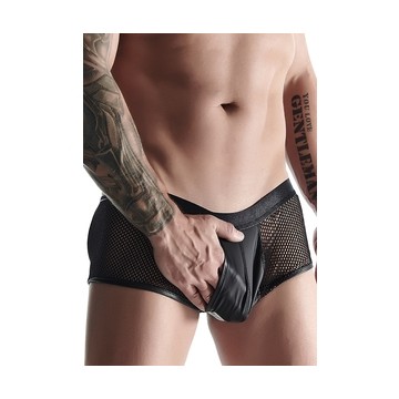 WETLOOK & MESH MEN BOXER...