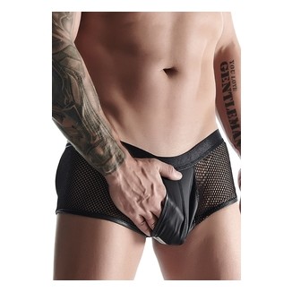 WETLOOK & MESH MEN BOXER NEGRO XL