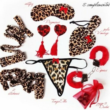 KIT LEOPARDO ROJO BONDAGE...