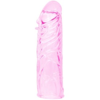 FUNDA PENE SILICONA ROSA ESTIMULANTE 13CM