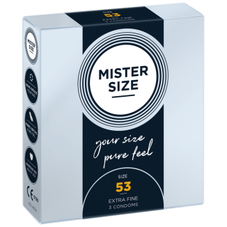 PRESERVATIVOS MISTER SIZE PURE FEEL EXTRA FINO 53MM 3UDS