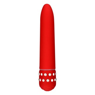 VIBRADOR ROJO CON DIAMANTES