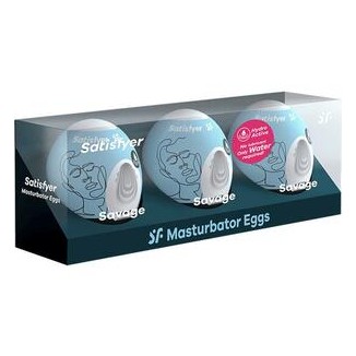 SATISFYER SET 3 HUEVOS MASTURBADORES SAVAGE