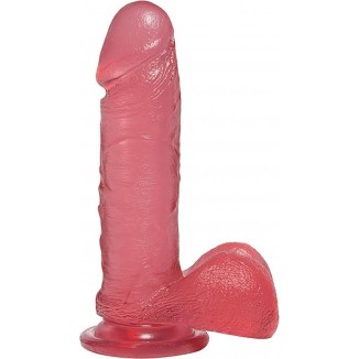 PENE REALÍSTICO CON BASE SUCCIÓN 20 CM ROSA