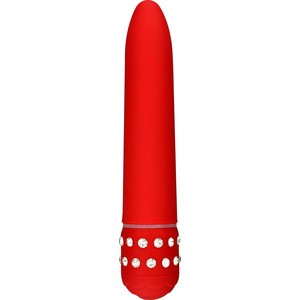 VIBRADOR ROJO CON DIAMANTES