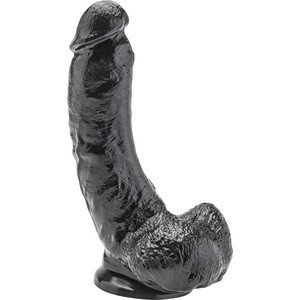 PENE NEGRO 20.5 CM TESTÍCULOS Y VENTOSA