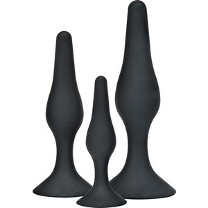 ANAL PLAY KIT 3 PLUGS SILICONA NEGRO