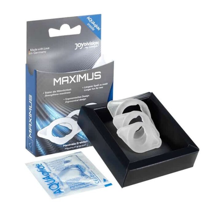 MAXIMUS PACK ANILLOS PENE BLANCO XS, S Y M